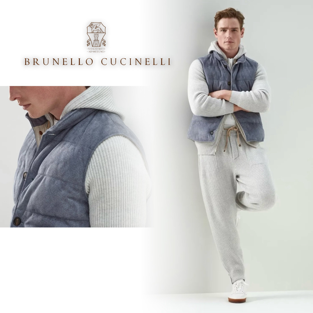 BRUNELLO CUCINELLI(ブルネロクチネリ)のL62★未使用★22-23AW★極上レザー ダウンベスト ブルネロクチネリ メンズのジャケット/アウター(ダウンベスト)の商品写真