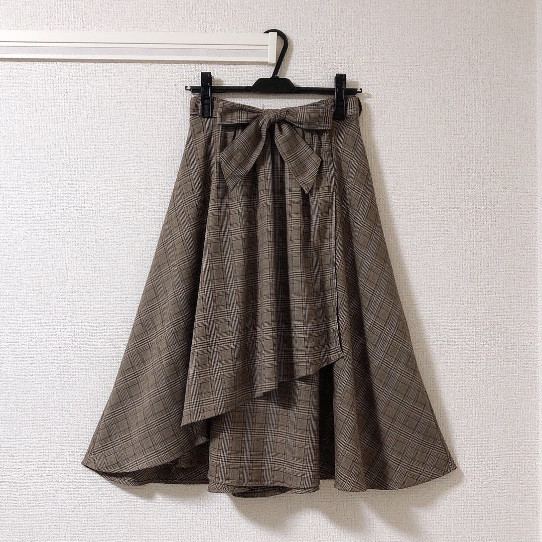 INGNI(イング)のイング チェック リボン ラップ ヘム スカート レディースのスカート(ロングスカート)の商品写真