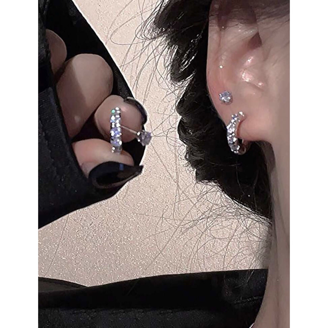 フープ ピアス 稀有 シルバー925 2つ 両耳 フープ ピアス 稀有 シルバー925 2つ 両耳