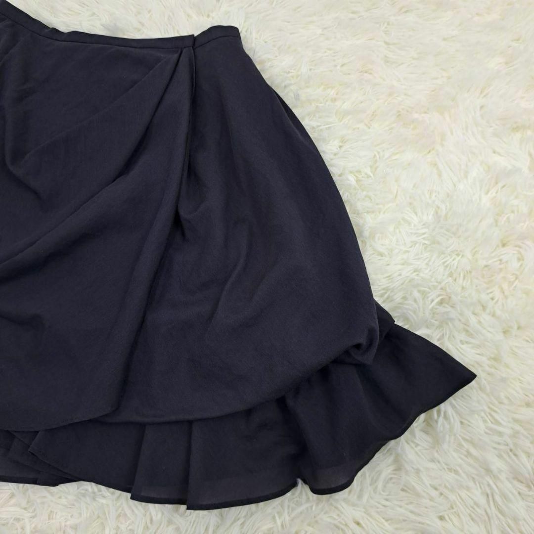 FOXEY(フォクシー)のFOXEY　フォクシー　スカート　フレア　フリル　ダークネイビー　38 レディースのスカート(ひざ丈スカート)の商品写真