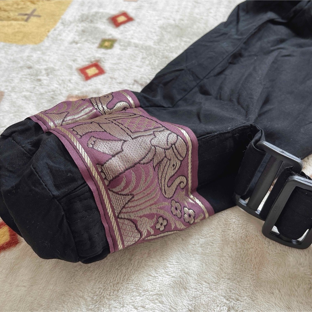 ♡ヨガマットキャリーケース♡ 黒 象さん柄 内ポケット付き、持ち手長さ調整可能 レディースのバッグ(その他)の商品写真