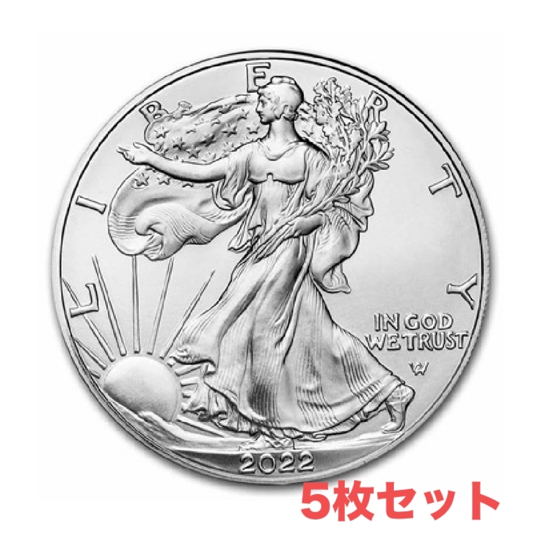 American Eagle(アメリカンイーグル)の値下げ終了　2022年 イーグル銀貨　アメリカ　銀貨  5枚セット エンタメ/ホビーの美術品/アンティーク(金属工芸)の商品写真