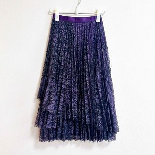 マウジー(moussy)の【 moussy 】　レース　紫　チュール　花柄　スカート　ゴスロリ　地雷　UE(ロングスカート)