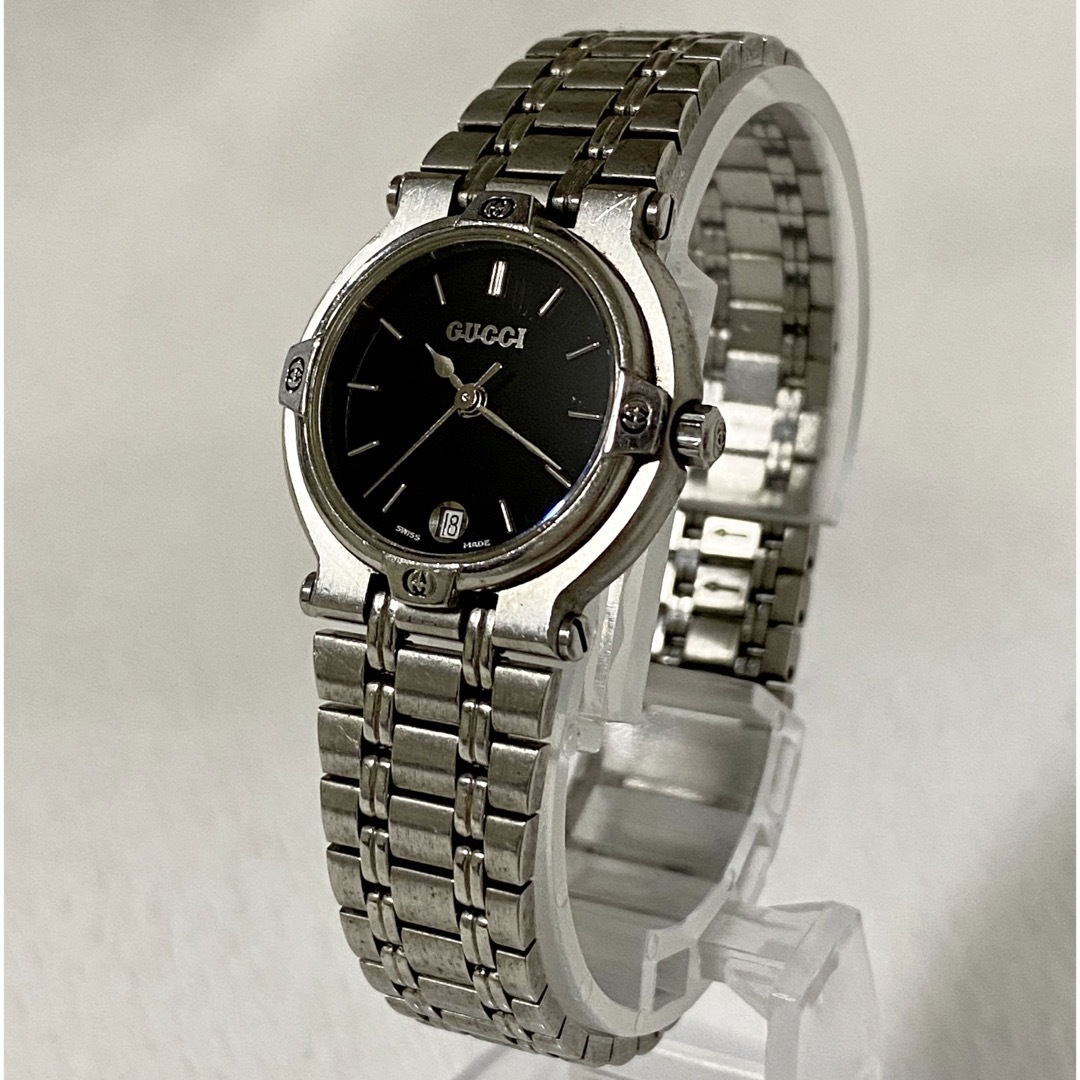 GUCCI グッチ 9100L ラウンド デイト 黒文字盤 QZレディース腕時計 GUCCI グッチ 9100L ラウンド デイト 黒文字盤 QZレディース腕時計