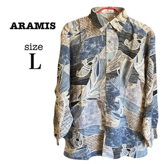 【ARAMIS】新品 未使用  メンズ長袖プリントシャツ Ｌサイズ  父の日(シャツ)
