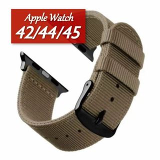 A06◉16　新品　Apple Watch　42/44/45　ベージュ　ナイロン(iPhoneケース)