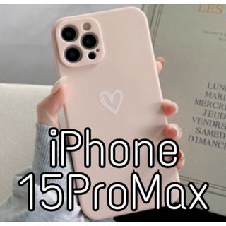 iPhoneケース ハート 手書き ピンク iPhone15ProMax(iPhoneケース)