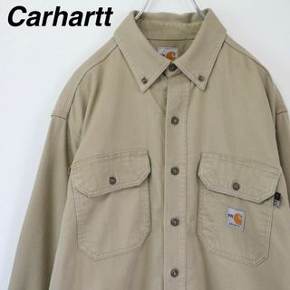 carhartt - カーハート ダック地 シャツ ジャケット ネイビー 企業刺繍