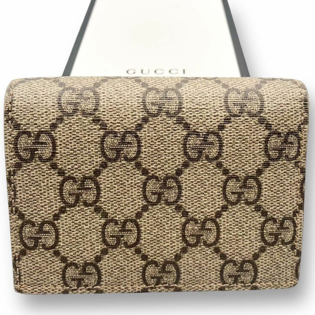 Gucci(グッチ)の【極美品】箱✨保存袋付き　グッチ　 チェリー コンパクト 二つ折り財布　リボン レディースのファッション小物(財布)の商品写真