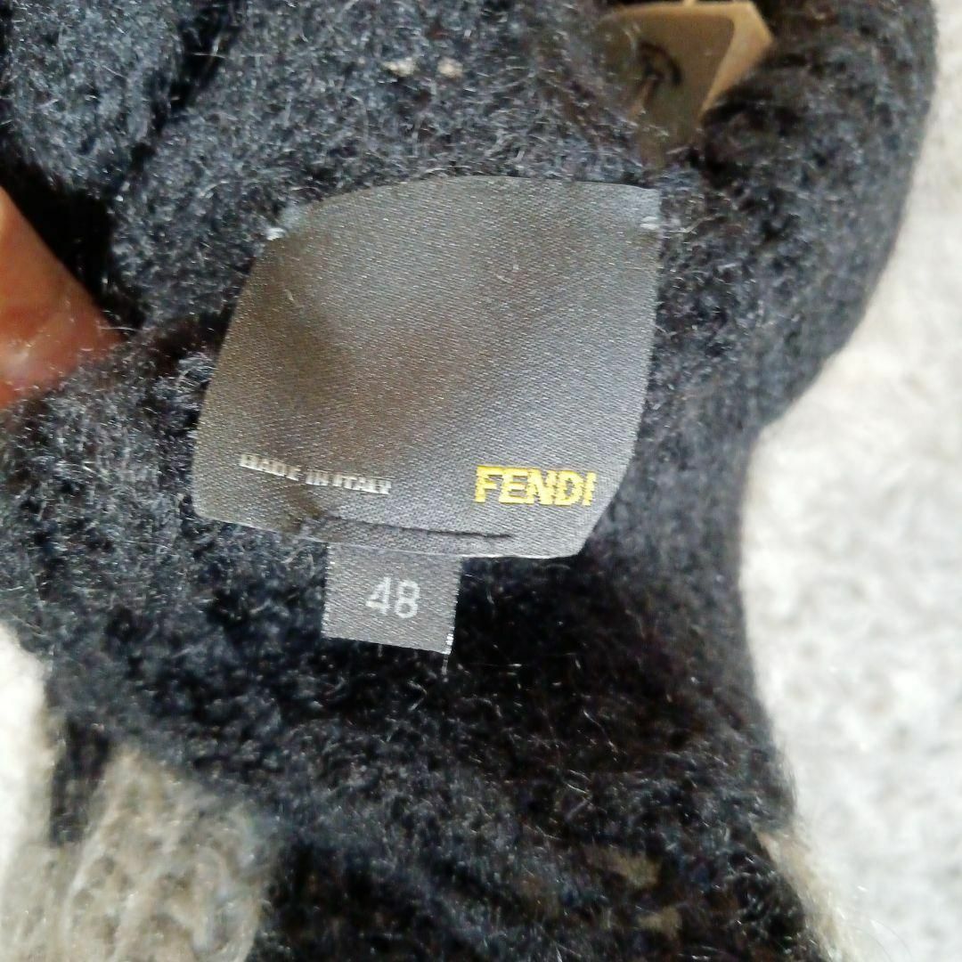 FENDI(フェンディ)の5-202超美品　フェンディ　ニット　48　モヘア混　ボーダー　タートルネック レディースのトップス(ニット/セーター)の商品写真