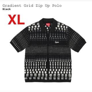 シュプリーム(Supreme)のSupreme Gradient Grid Zip Up Polo Black(ニット/セーター)