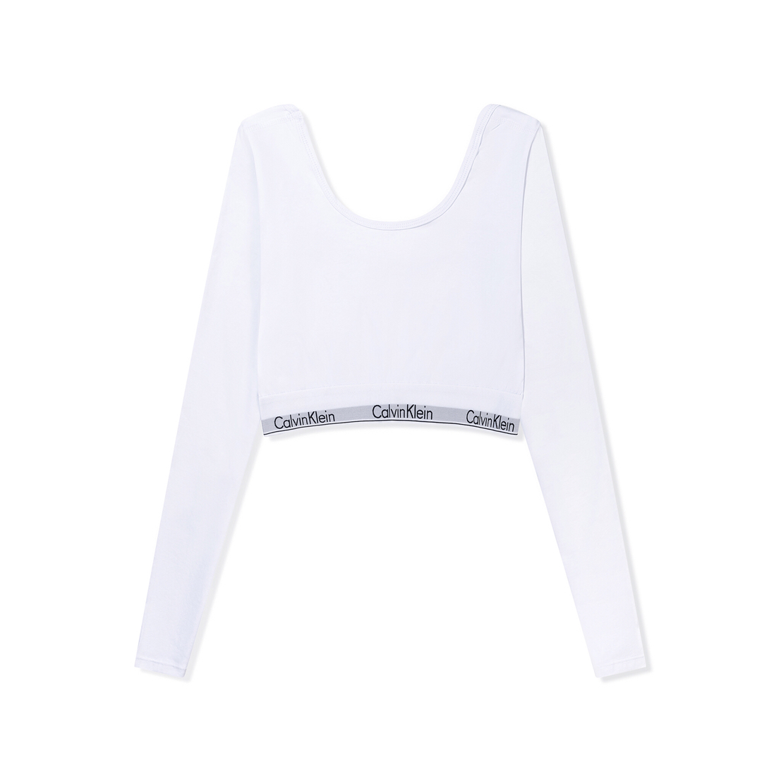 Calvin Klein(カルバンクライン)のCalvin Klein  Braletteロングスリープ　長袖　ホワイトM レディースのトップス(Tシャツ(長袖/七分))の商品写真
