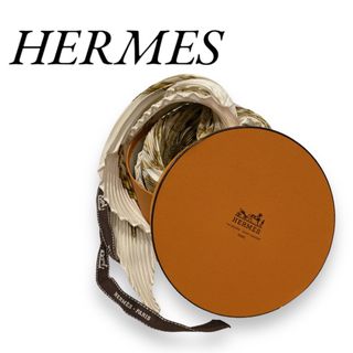 エルメス(Hermes)の美品　エルメス HERMES スカーフ シルク 大判 プリーツ 馬 カレプリセ(バンダナ/スカーフ)