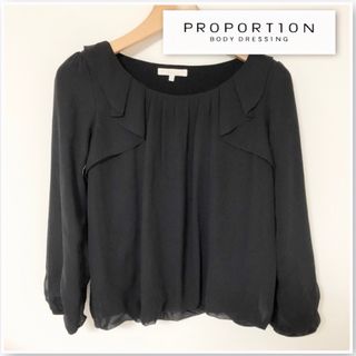 プロポーションボディドレッシング(PROPORTION BODY DRESSING)のプロポーションボディドレッシング　シフォン長袖ブラウス 黒 Mサイズ(シャツ/ブラウス(長袖/七分))