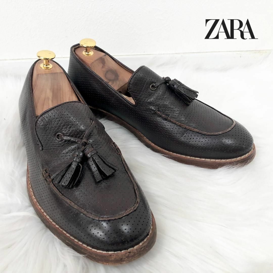 ZARA - ZARA MAN ザラ レザー タッセルローファー Uチップの通販 ZARA - ZARA MAN ザラ レザー タッセルローファー Uチップの通販