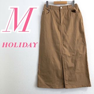 ホリデイ(holiday)のホリデイ M タイトスカート フロントスリット カジュアルコーデ ベージュ(ロングスカート)