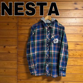 ネスタブランド(NESTA BRAND)のNESTA  パーカー　チェック　シャツ(シャツ)