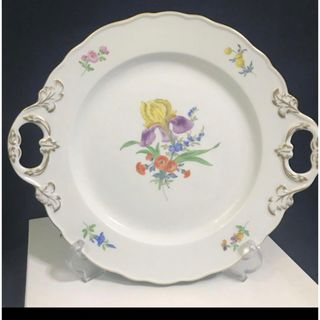 マイセン(MEISSEN)のマイセン   ベーシックフラワー 3つ花 取手付トレイ(食器)