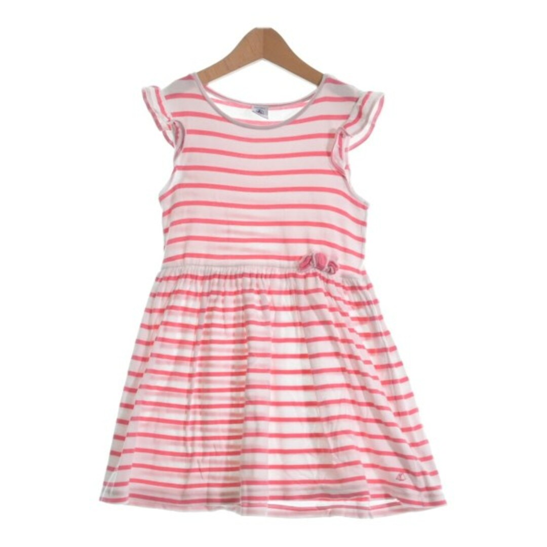 PETIT BATEAU(プチバトー)のPETIT BATEAU ワンピース（その他） 128 白xピンク(ボーダー) 【古着】【中古】 キッズ/ベビー/マタニティのキッズ服女の子用(90cm~)(ワンピース)の商品写真