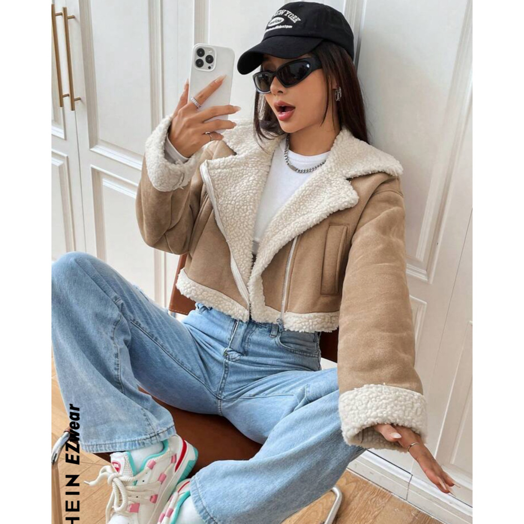 SHEIN - ムートンコート ムートンジャケット ベージュの通販 by SHEIN - ムートンコート ムートンジャケット ベージュの通販 by