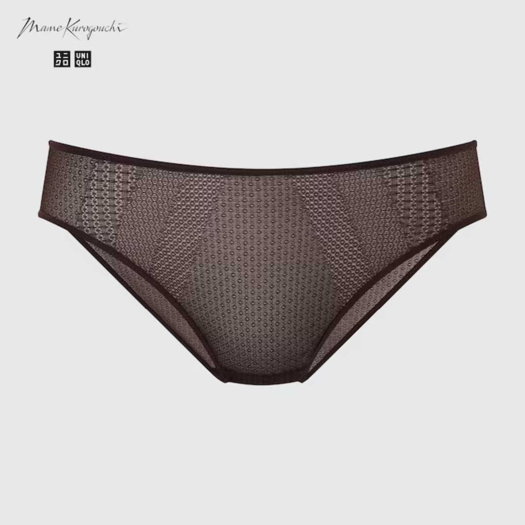 UNIQLO(ユニクロ)のユニクロ ワイヤレスブラ ショーツ　ノンパッド　ダークブラウン マメ クロゴウチ レディースの下着/アンダーウェア(ブラ&ショーツセット)の商品写真