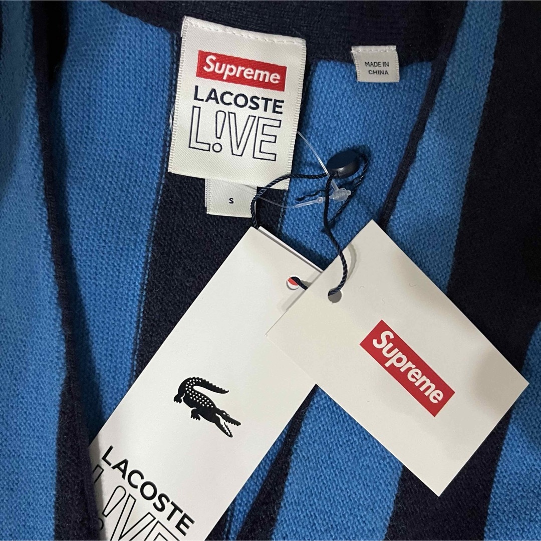 Supreme(シュプリーム)のSupreme LACOSTE  Stripe Cardigan Sサイズ 新品 メンズのトップス(カーディガン)の商品写真