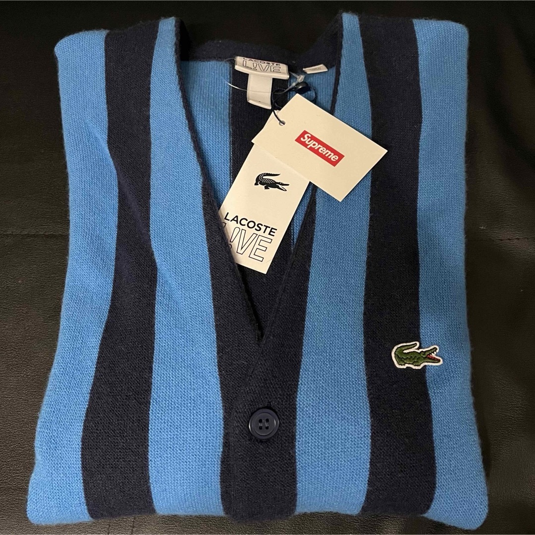 Supreme(シュプリーム)のSupreme LACOSTE  Stripe Cardigan Sサイズ 新品 メンズのトップス(カーディガン)の商品写真