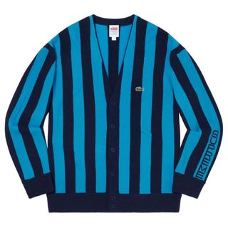 シュプリーム(Supreme)のSupreme LACOSTE  Stripe Cardigan Sサイズ 新品(カーディガン)