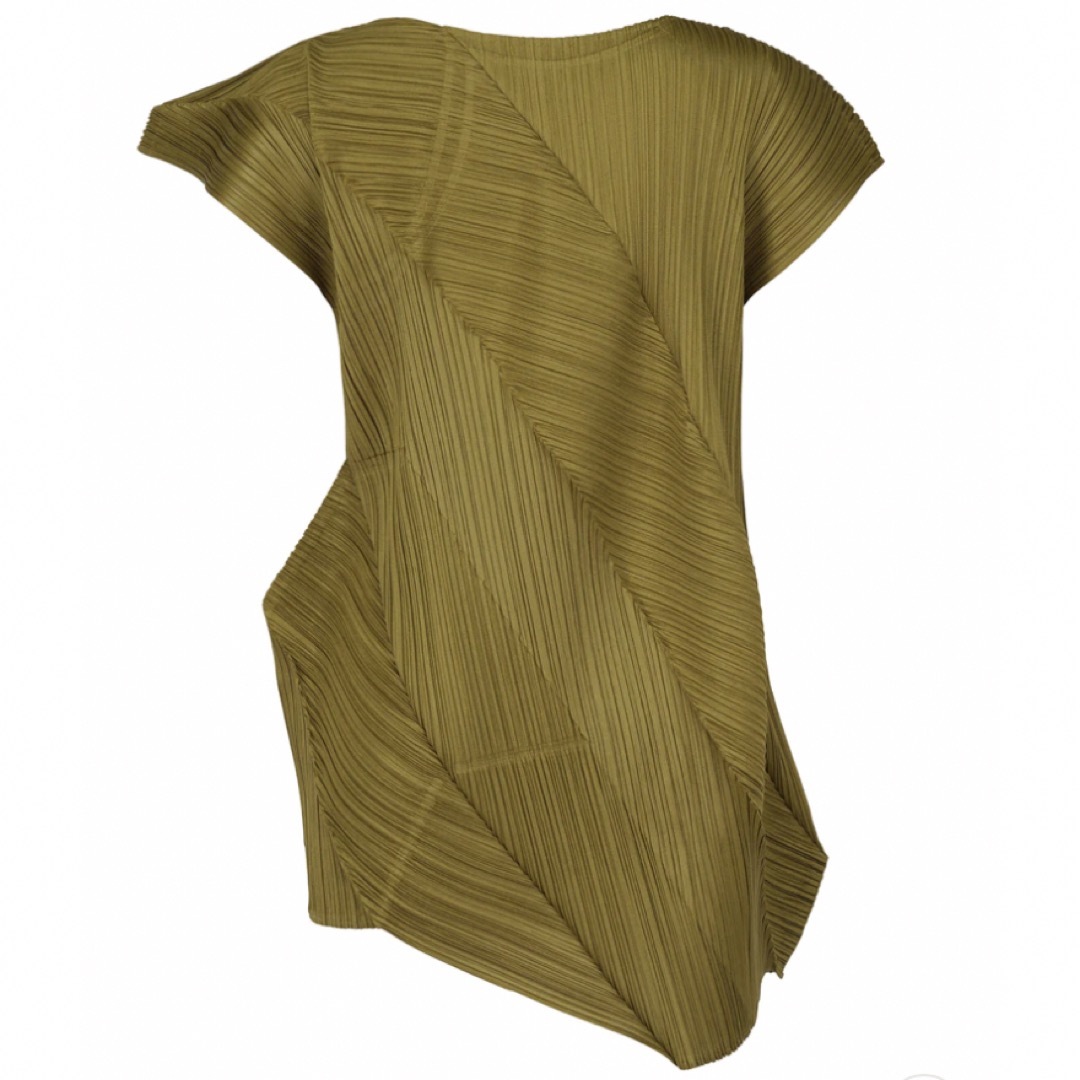 PLEATS PLEASE ISSEY MIYAKE(プリーツプリーズイッセイミヤケ)のPLEATS PLEASE ISSEY MIYAKE KOMBU OLIVE レディースのトップス(カットソー(半袖/袖なし))の商品写真