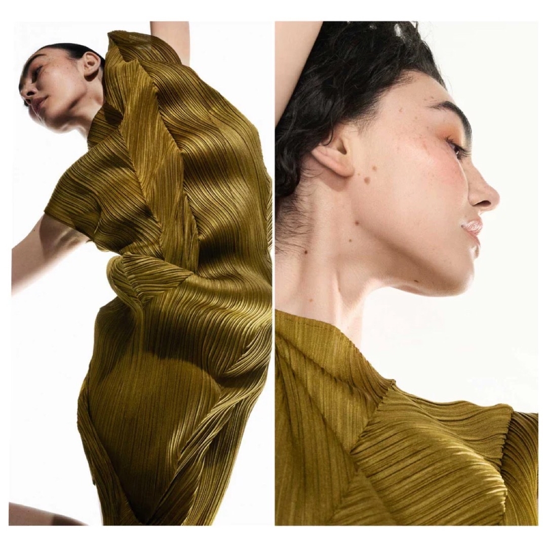 PLEATS PLEASE ISSEY MIYAKE(プリーツプリーズイッセイミヤケ)のPLEATS PLEASE ISSEY MIYAKE KOMBU OLIVE レディースのトップス(カットソー(半袖/袖なし))の商品写真