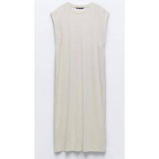 ザラ(ZARA)のZARAリブTシャツワンピース(M)(ロングワンピース/マキシワンピース)