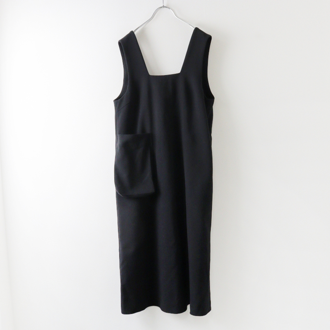 2022FW エンフォルド ENFOLD SQUARE-NECK LAYERED DRESS スクエアネック レイヤードドレス 36/ブラック  【2400013695145】