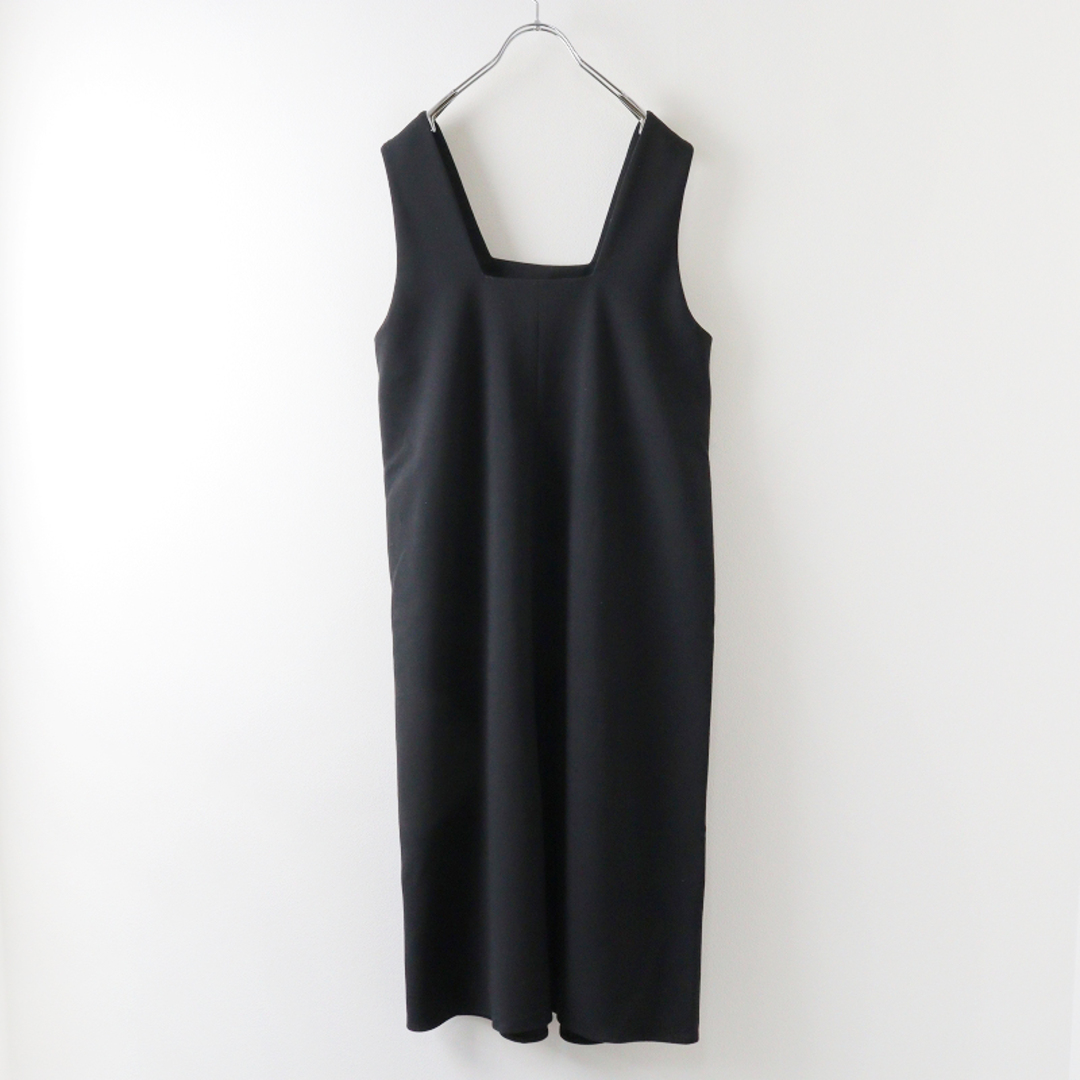 2022FW エンフォルド ENFOLD SQUARE-NECK LAYERED DRESS スクエアネック レイヤードドレス 36/ブラック  【2400013695145】