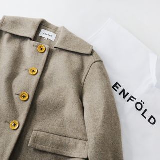 エンフォルド(ENFOLD)の極美品 2022AW  エンフォルド ENFOLD SQUARE COLLAR BOX COAT メルトン スクエアカラー ボックス コート 36/ベージュ【2400013695282】(その他)