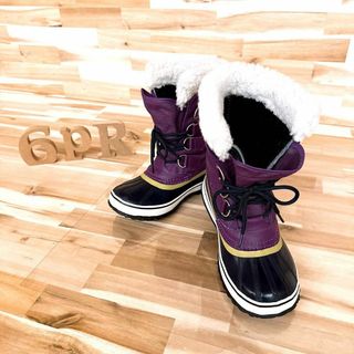 ソレル(SOREL)の稀少カラー【ソレル】ウィンターカーニバル 防水 スノー ブーツ 23.0 紫×黒(ブーツ)