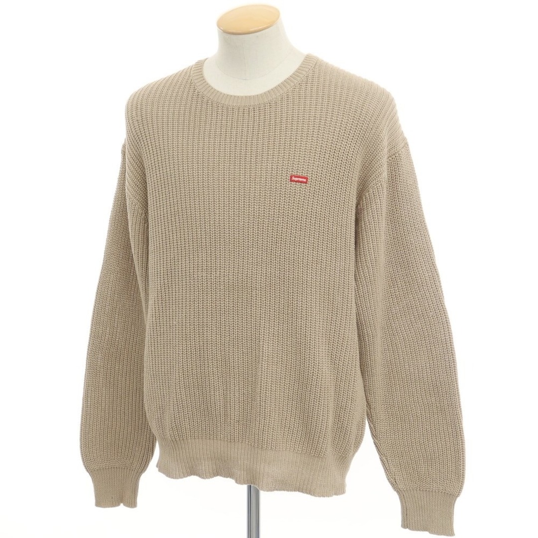 Supreme(シュプリーム)の【中古】シュプリーム Supreme 2023年秋冬 Small Box Ribbed Sweater ミドルゲージコットン クルーネックニット ベージュ【サイズS】【メンズ】 メンズのトップス(ニット/セーター)の商品写真