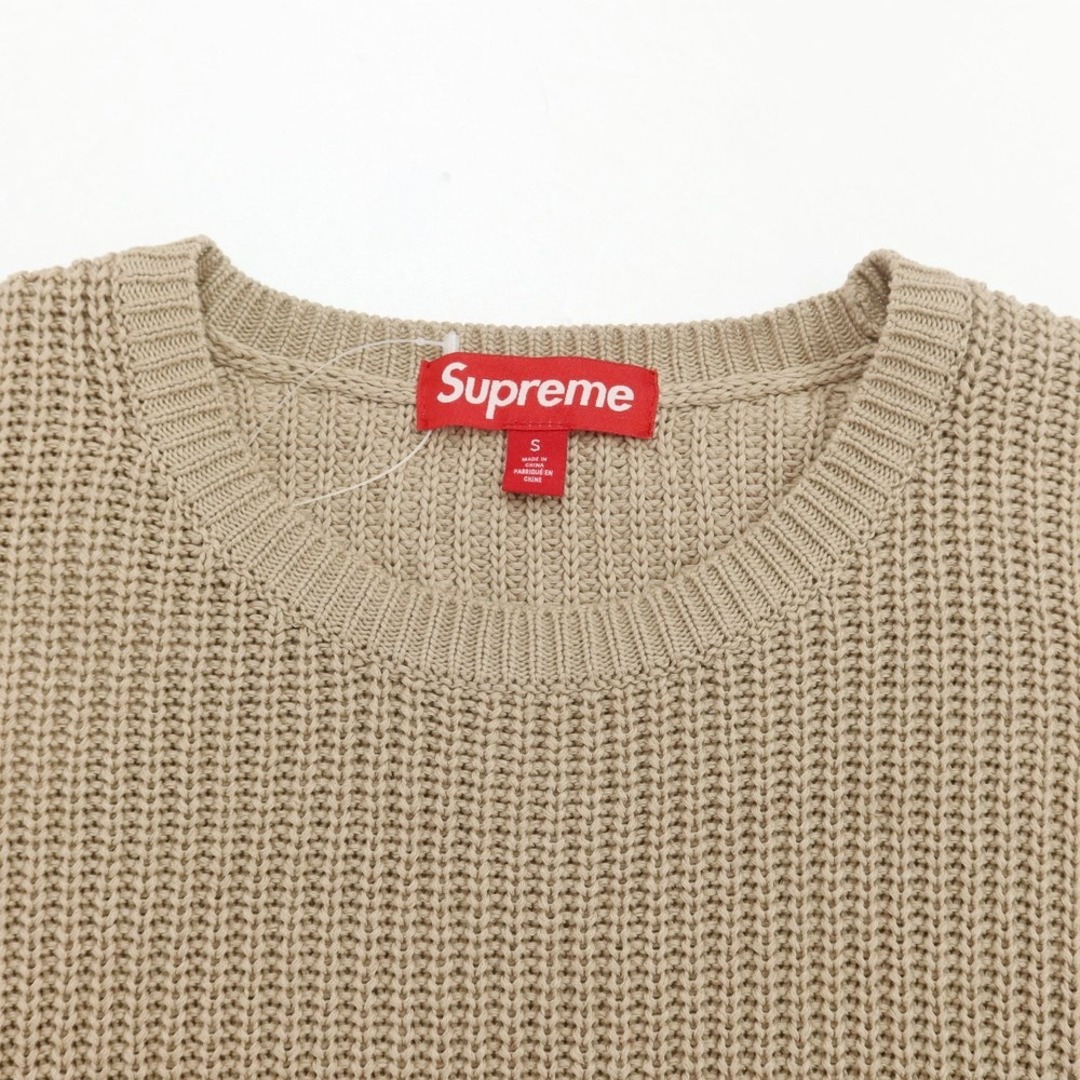 Supreme(シュプリーム)の【中古】シュプリーム Supreme 2023年秋冬 Small Box Ribbed Sweater ミドルゲージコットン クルーネックニット ベージュ【サイズS】【メンズ】 メンズのトップス(ニット/セーター)の商品写真