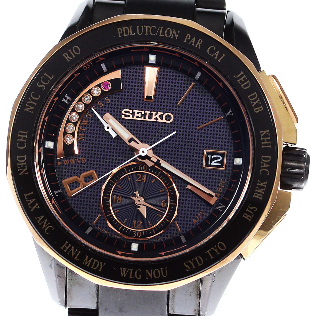 商品情報ブランドセイコー SEIKO 8B54-0AV0 SAGA139 ブライツ クロノグラフ 6Pダイヤ ソーラー電波 メンズ 箱付き_792682