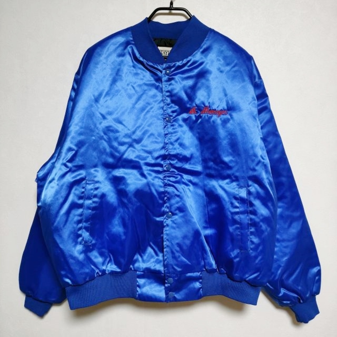 TAYLOR USA製 ナイロンスタジャン 刺繍 イーグル ジャケット ブルー メンズ4-0106T∞なし裏地