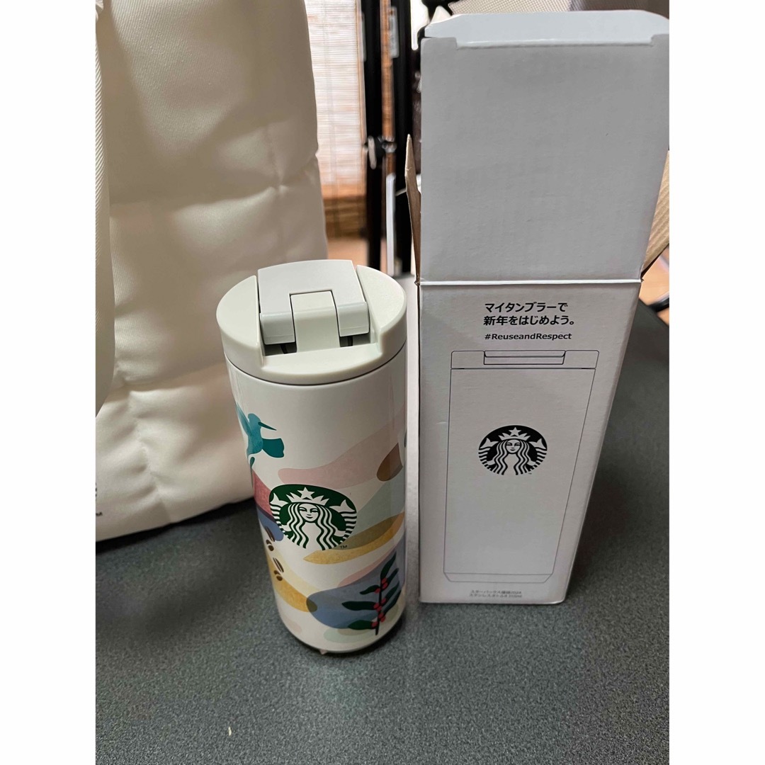 Starbucks Coffee(スターバックスコーヒー)の新品スターバックスステンレスボトルとバックのセット インテリア/住まい/日用品のキッチン/食器(タンブラー)の商品写真