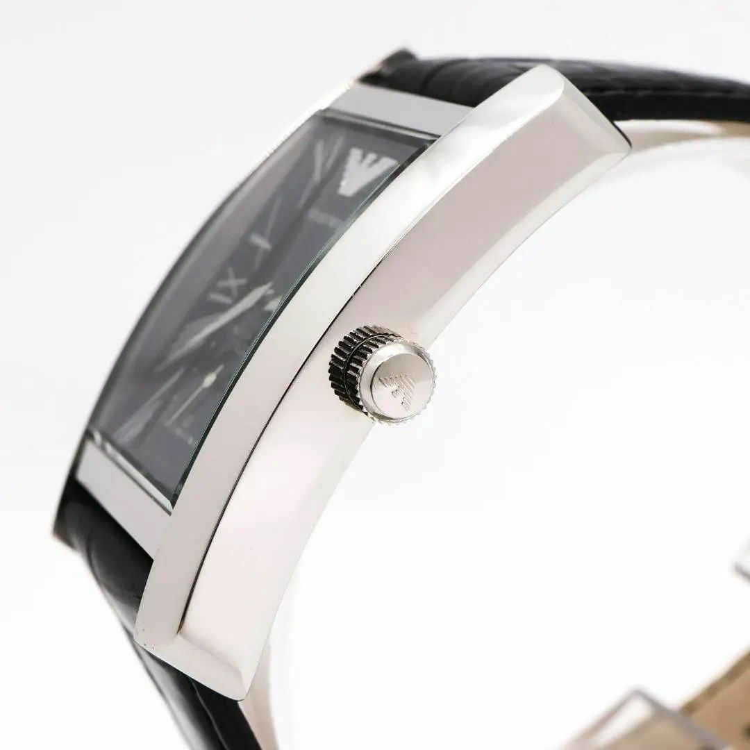 Emporio Armani(エンポリオアルマーニ)の《美品》EMPORIO ARMANI 腕時計 ブラック スモセコ メンズ o メンズの時計(腕時計(アナログ))の商品写真