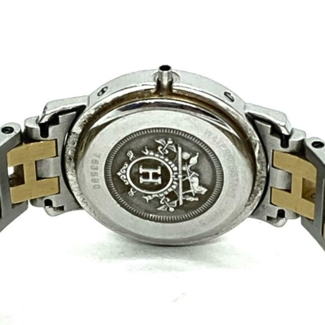エルメス 腕時計 クリッパー レディース 白正常稼働電池交換