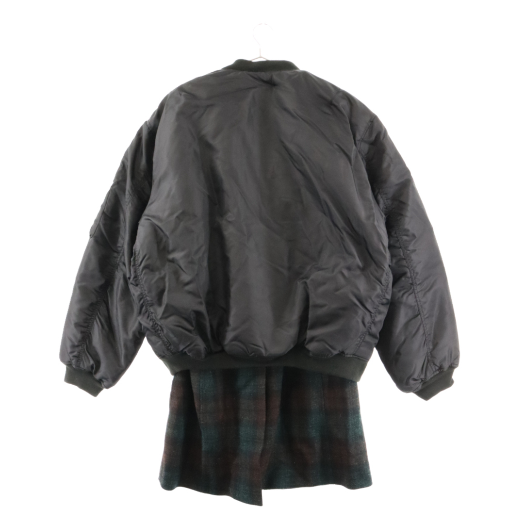 RAF SIMONS(ラフシモンズ)のRAF SIMONS ラフシモンズ 20AW NYLON PATCHED BOMBER WITH WOOL ELONGATION 202-620 ワッペン パッチ付き レイヤード ドッキング ブルゾン ボンバージャケット ブラック メンズのジャケット/アウター(ブルゾン)の商品写真