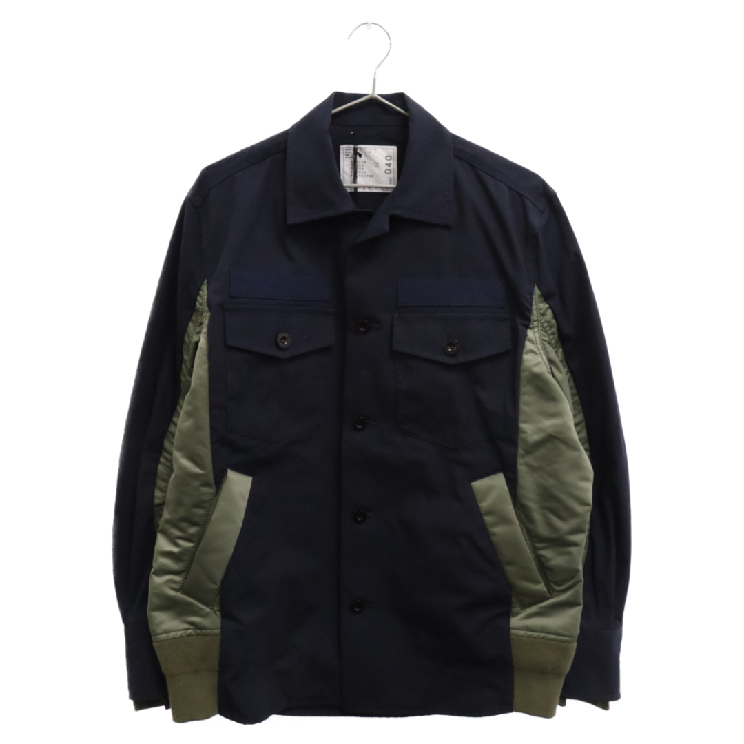 Sacai サカイ 21SS Cotton Oxford Nylon Twill Shirt コットン オックスフォード ナイロン ツイル シャツ ジャケット ネイビー/カーキ SCM-04061センチ肩幅