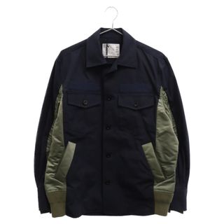 サカイ(sacai)のSacai サカイ 21SS Cotton Oxford Nylon Twill Shirt コットン オックスフォード ナイロン ツイル シャツ ジャケット ネイビー/カーキ SCM-040(フライトジャケット)