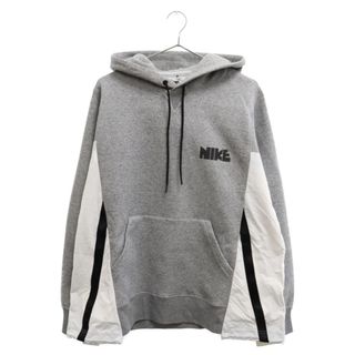 サカイ(sacai)のSacai サカイ 21AW×NIKE NYLON DOCCING SWEAT HOODIE CV5727-063×ナイキ ナイロンドッキングスウェットプルオーバーフーディ 再構築パーカー グレー(パーカー)