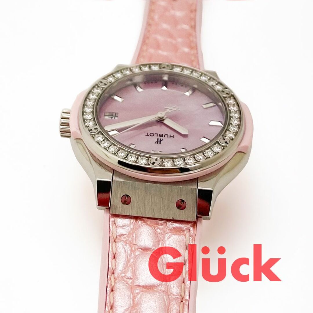 HUBLOT(ウブロ)のウブロ クラシック・フュージョン パールピンク ダイヤモンド 581.NP.6210.LR.1204.JPN17【USED A】：Hublot20017962 レディースのファッション小物(腕時計)の商品写真