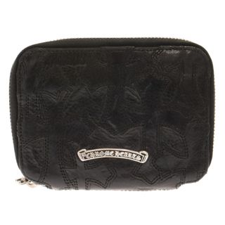 クロムハーツ(Chrome Hearts)のCHROME HEARTS クロムハーツ BANK ROBBER バンクローバー セメタリーパッチ ラウンドジップレザーコンパクトウォレット 財布 ブラック(折り財布)