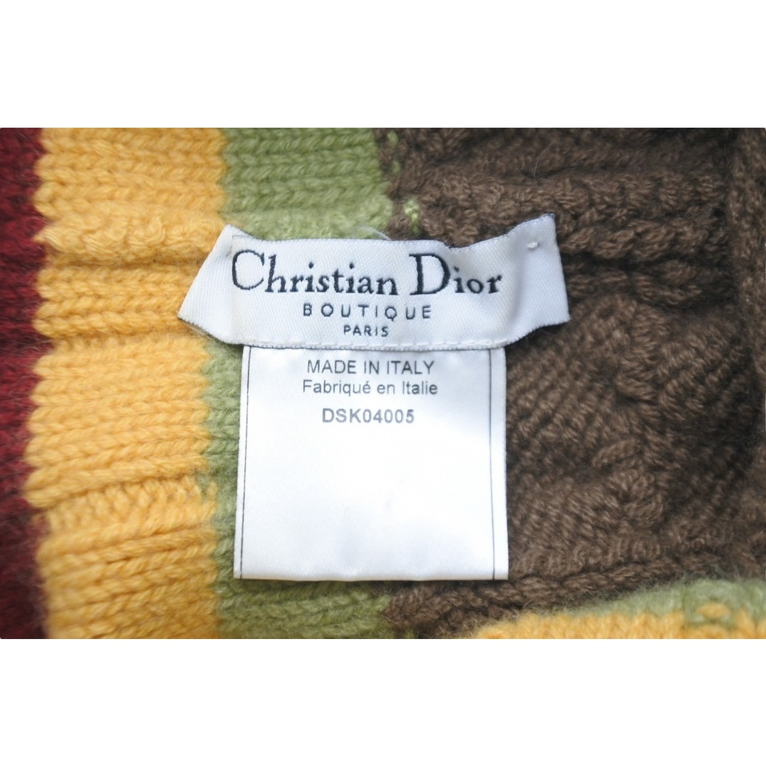 Christian Dior(クリスチャンディオール)のChristian Dior クリスチャンディオール ニットキャップ 帽子 DSK04005 ジョンガリアーノ カシミヤ ラスタカラー 美品 中古 59437 レディースの帽子(ニット帽/ビーニー)の商品写真