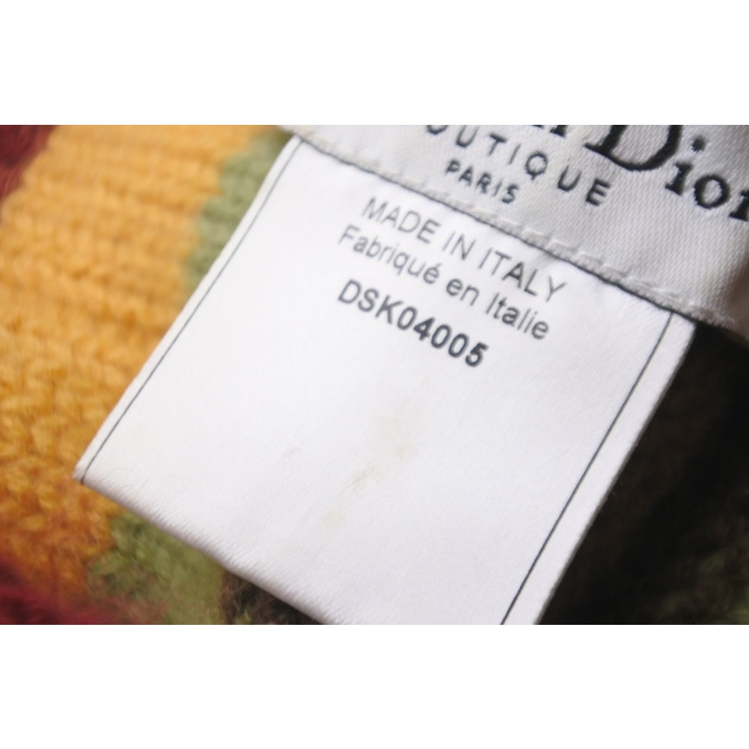 Christian Dior クリスチャンディオール ニットキャップ 帽子 DSK04005 ジョンガリアーノ カシミヤ ラスタカラー 美品  59437頭回り